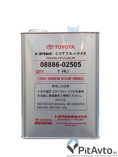 Жидкость гидравлическая TOYOTA CVT Fluid FE 4л / 0888602505