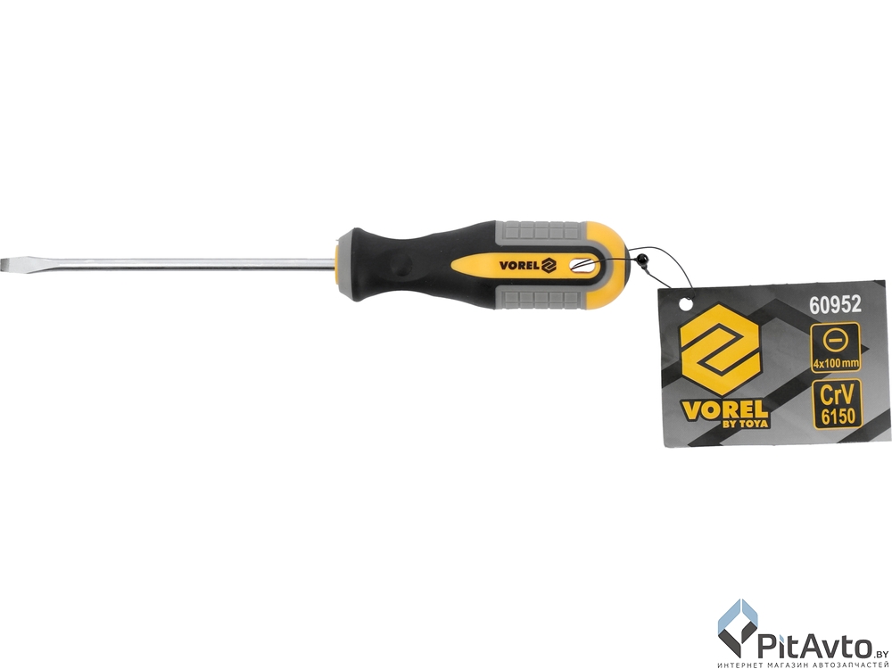 Изображение Отвёртка плоская VOREL 60952 4х100мм Отвёртка плоская VOREL 60952 4х100мм