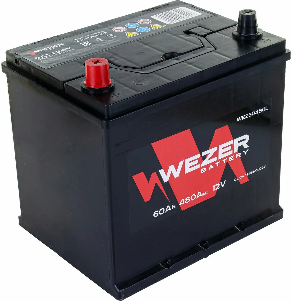 Аккумулятор WEZER 60Ah 480A JIS L+ / WEZ60480L
