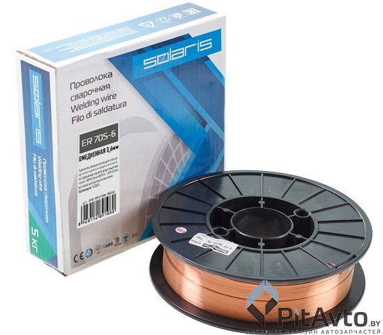 Проволока сварочная омедненная SOLARIS ER 70S-6 ф0,6мм / WM-ER70S6-06050