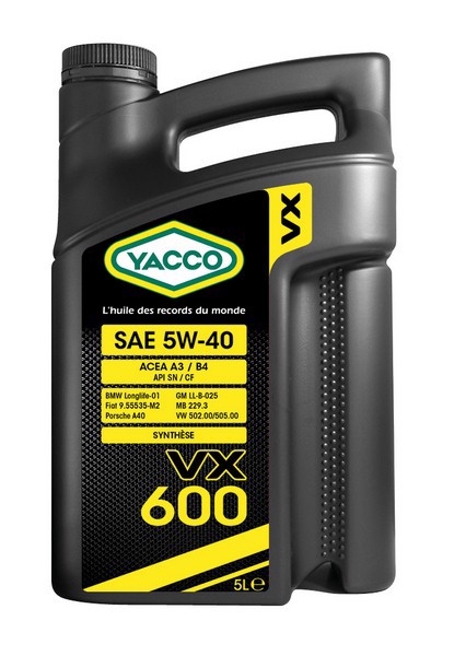 Моторное масло YACCO 5W40 VX 600 5л