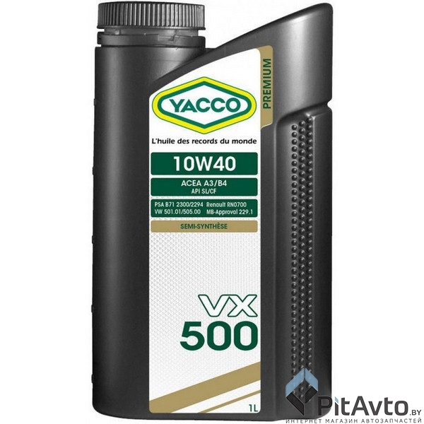 Моторное масло YACCO 10W40 VX 500 1л