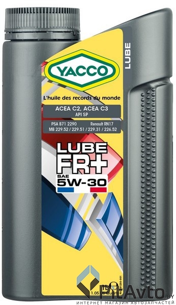 Моторное масло YACCO 5W30 LUBE FR PLUS 1л