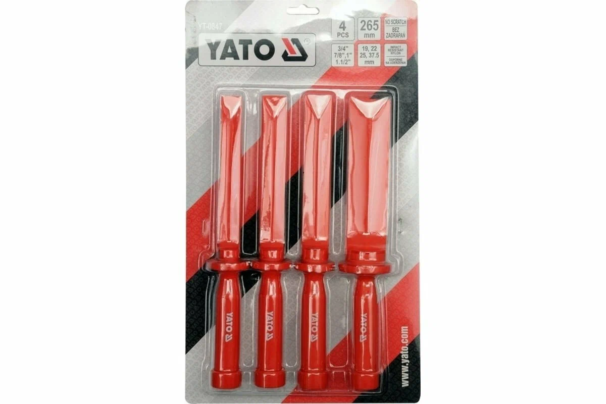 Набор пластмассовых скребков шаберов YATO 19-37.5х265мм 4пр