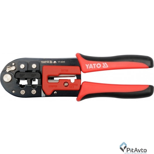 Клещи для обжима и зачистки проводов, CAT.5, RJ11, RJ45, YATO, YT-2243