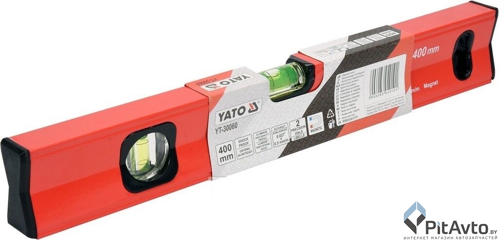 Уровень магнитный 2 глазка YATO 400мм
