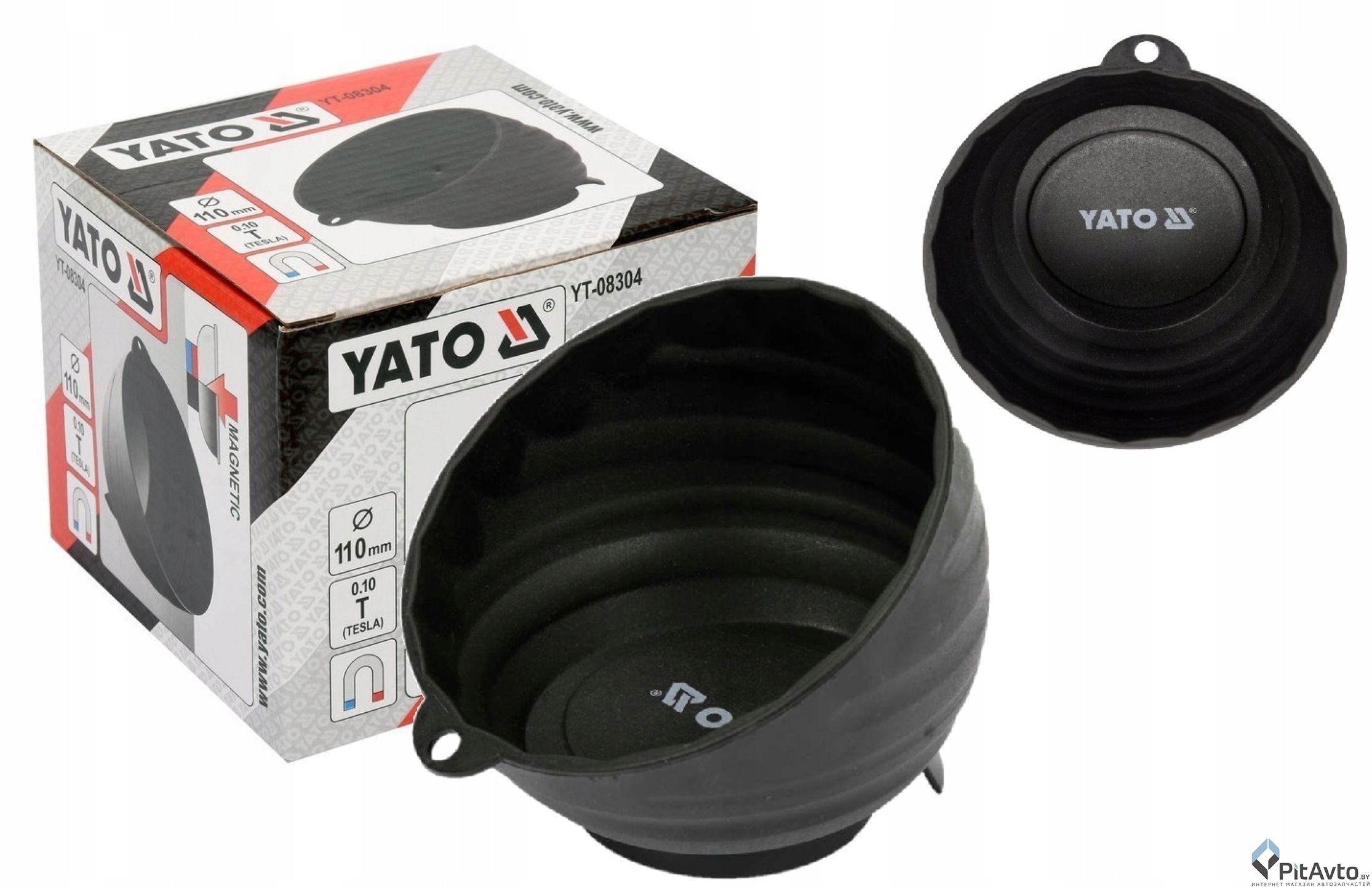 Поднос магнитный круглый с вытяжными стенками YATO 110мм