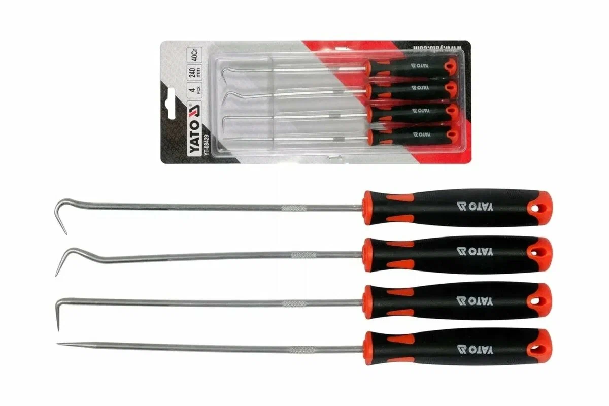Изображение Набор крючков с рукоятками YATO 240мм Набор крючков с рукоятками YATO 240мм