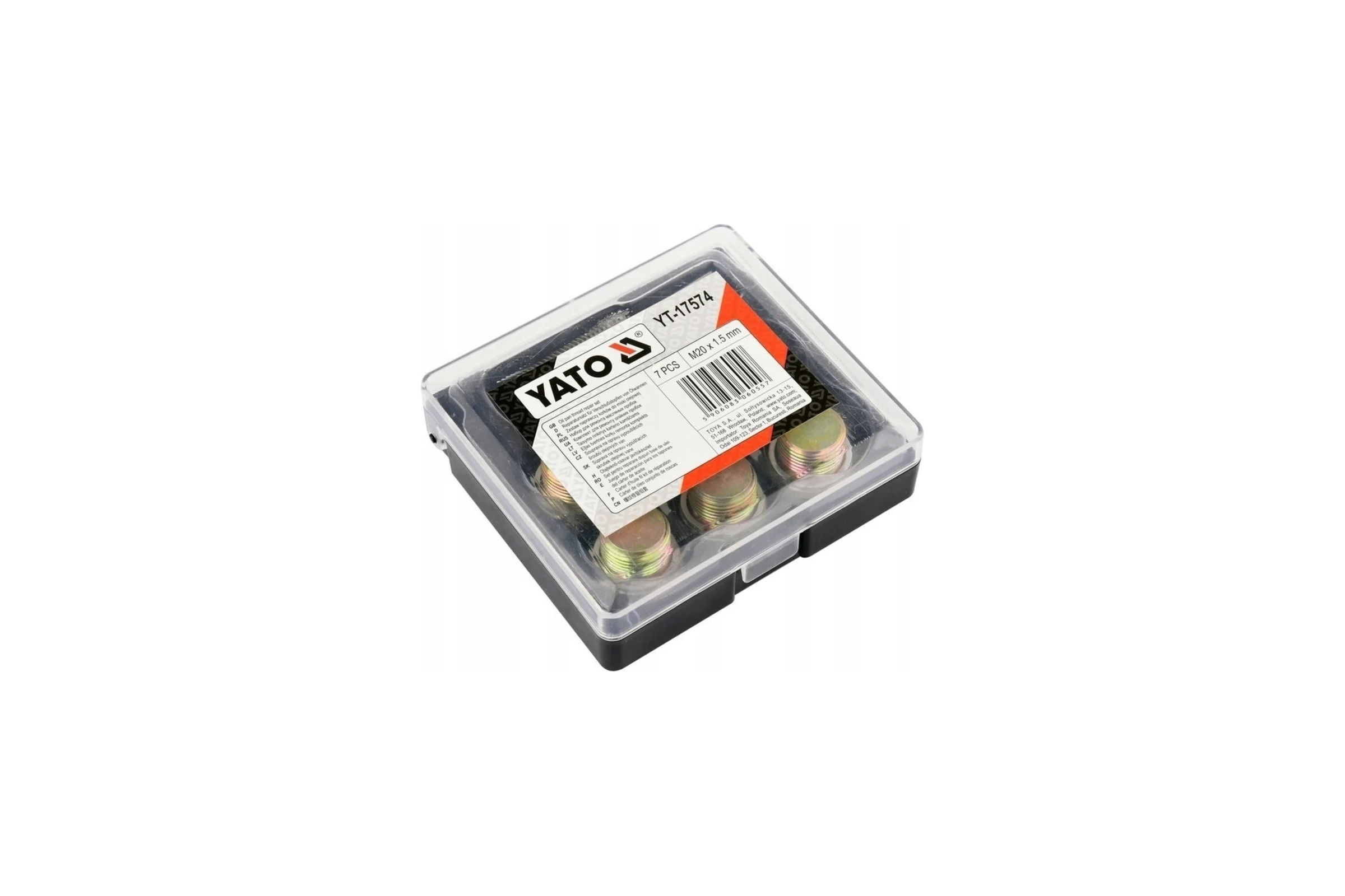 Набор для ремонта масляных пробок YATO М20х1.5 7пр