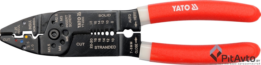 Клещи для снятия изоляции YATO 1.25-2.5, 1мм2 / YT-2293