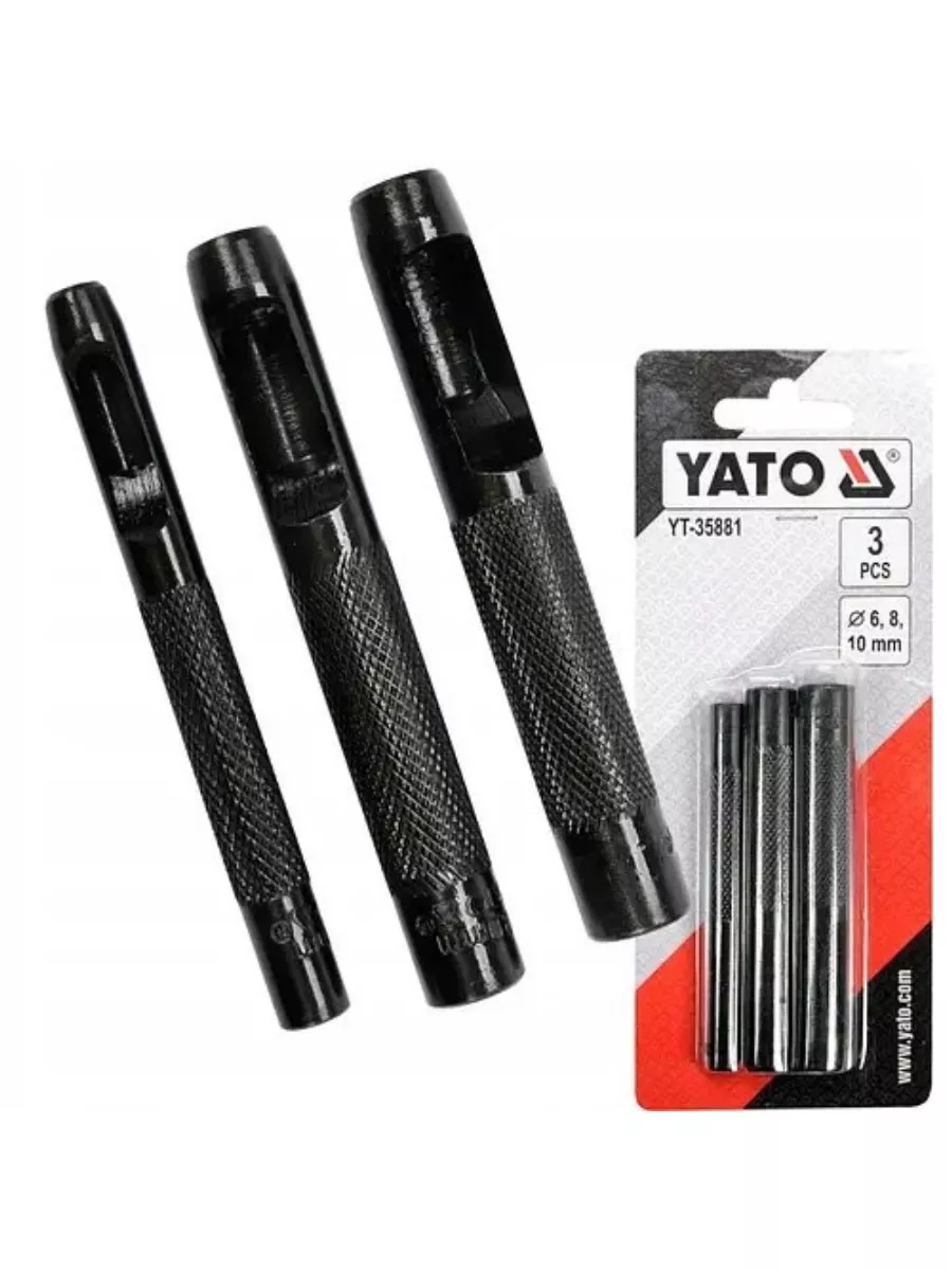 Набор пробойников для кожи, резины, картона, текстиля YATO 3пр